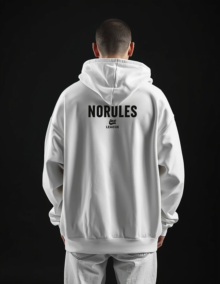 White Oversized Essential Hoodie | NORULES