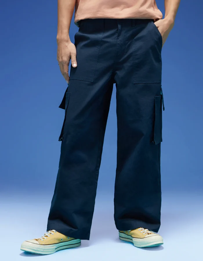 NORULES® Casual Loose Fit Denim Cargo | Navy Bellow