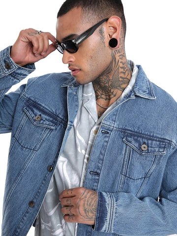 NORULES® Unisex Indigo Blue Denim Button Jacket
