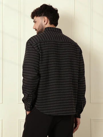 NORULES® Casual Regular Fit Shacket | Men Black Shirt