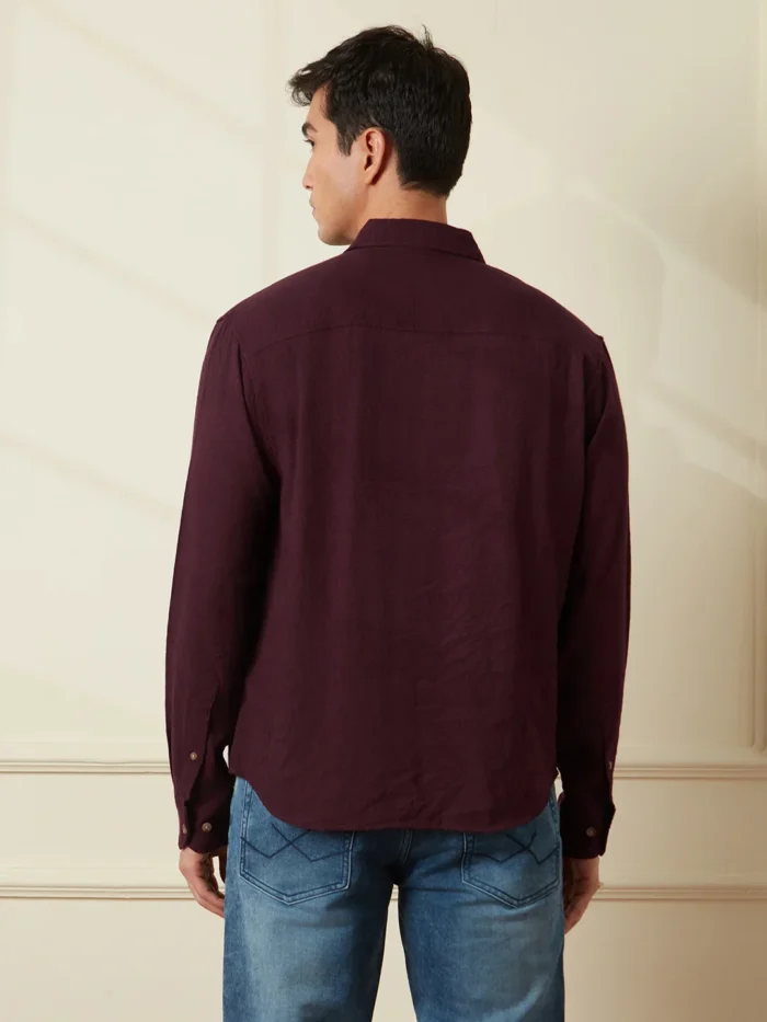NORULES® Textured Comfort Fit Shirt | Maroon