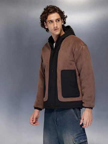 NORULES® Brown and black paneled jacket | Brown