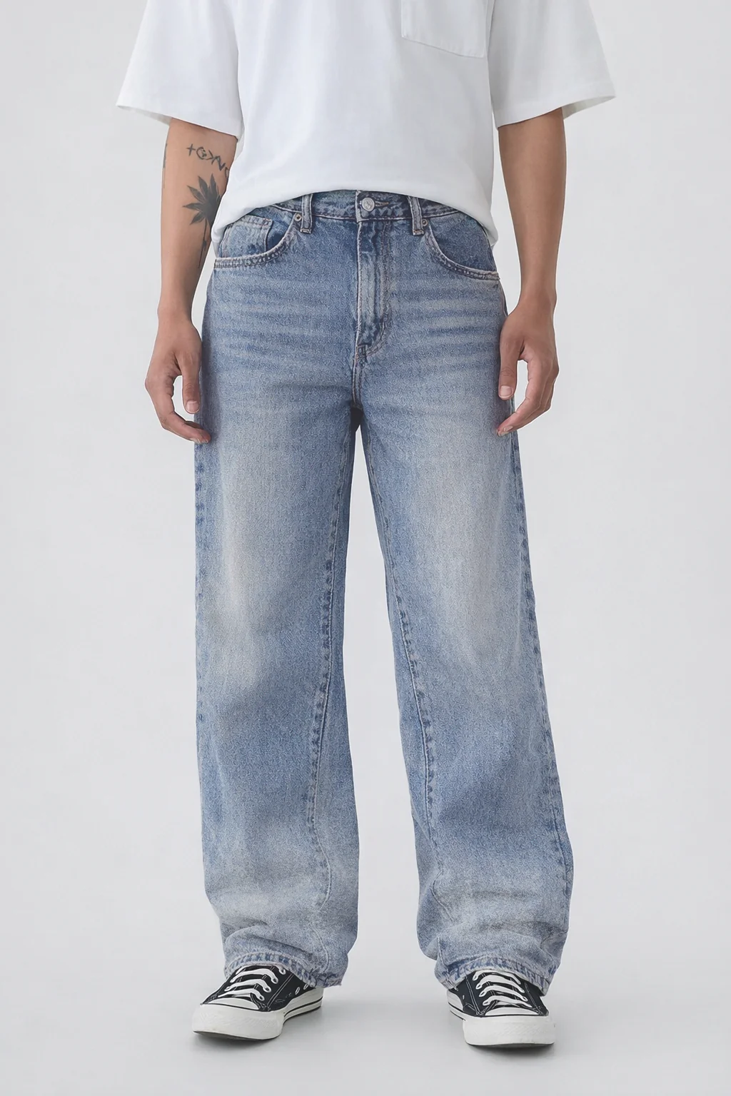 NORULES® Sobo Blue Fade Baggy Jeans