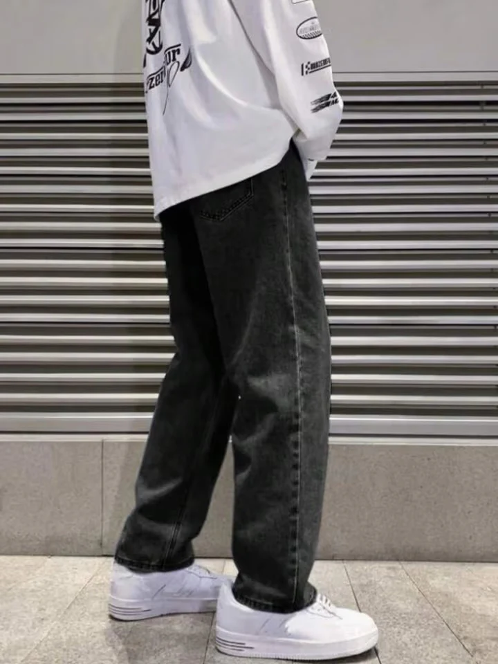 NORULES® Ash Black Baggy Fit Rigid Jeans